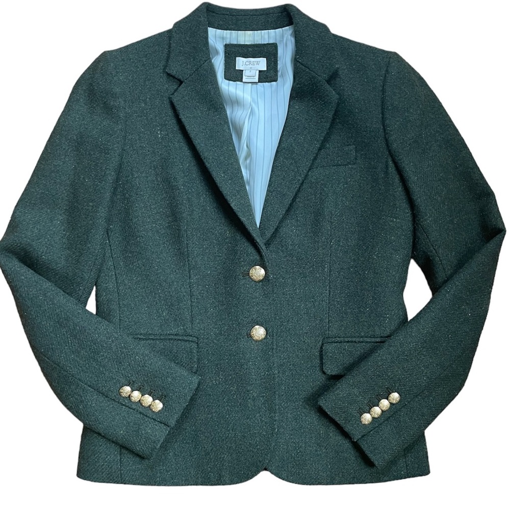J.Crew Factory Green Tweed Blazer